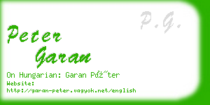 peter garan business card
